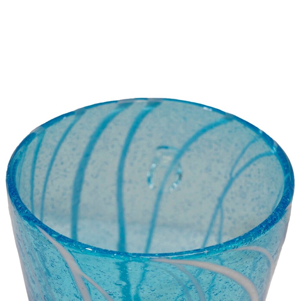 Murano Blue White Hand Blown Mid Century Disaronno Venini Small Ice Bucket - Picture 7 of 9
